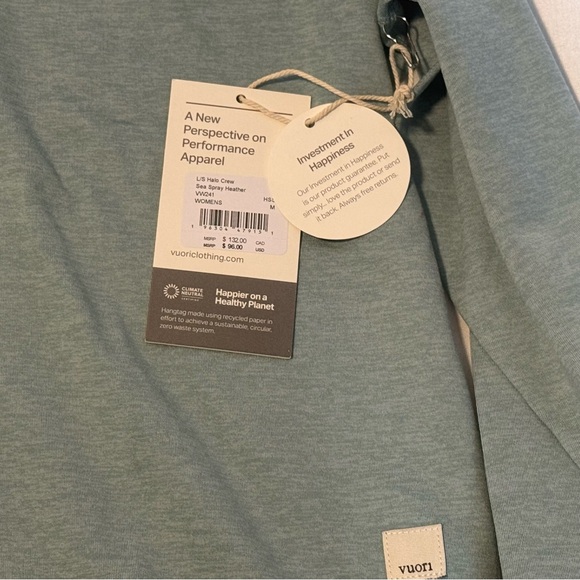 Vuori Halo Crew Sweatshirt Sea Spray Heather Medium NWT - Picture 4 of 9